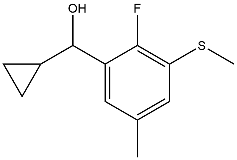 cyclopropyl(2-fluoro-5-methyl-3-(methylthio)phenyl)methanol 구조식 이미지