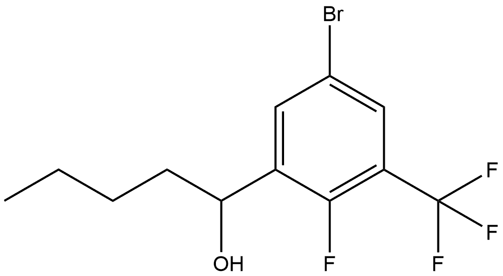 1-(5-bromo-2-fluoro-3-(trifluoromethyl)phenyl)pentan-1-ol Structure