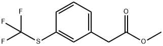 Benzeneacetic acid, 3-?[(trifluoromethyl)?thio]?-?, methyl ester Structure