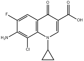 3-Quinolinecarboxylic acid, 7-amino-8-chloro-1-cyclopropyl-6-fluoro-1,4-dihydro-4-oxo- Structure