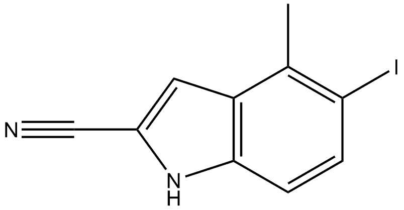 5-iodo-4-methyl-1H-indole-2-carbonitrile Structure