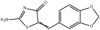 5-(Benzo[d][1,3]dioxol-5-ylmethylene)-2-iminothiazolidin-4-one 구조식 이미지