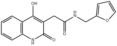 N-(Furan-2-ylmethyl)-2-(4-hydroxy-2-oxo-1,2-dihydroquinolin-3-yl)acetamide 구조식 이미지