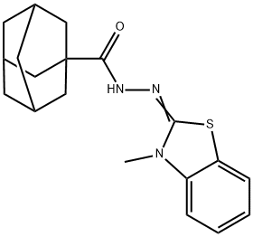 Tricyclo[3.3.1.13,7]decane-1-carboxylic acid, 2-(3-methyl-2(3H)-benzothiazolylidene)hydrazide 구조식 이미지