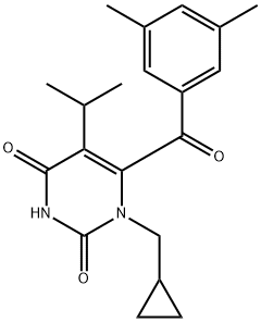 2,4(1H,3H)-Pyrimidinedione, 1-(cyclopropylmethyl)-6-(3,5-dimethylbenzoyl)-5-(1-methylethyl)- Structure