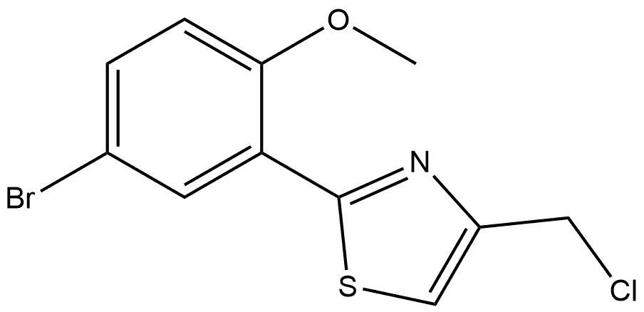 2-(5-Bromo-2-methoxyphenyl)-4-(chloromethyl)thiazole Structure