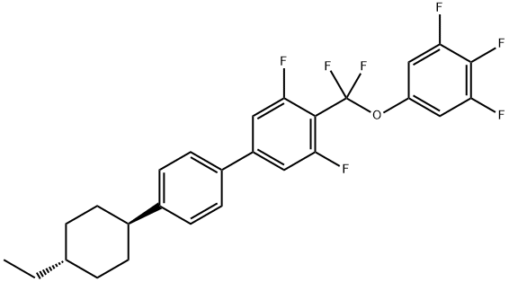 1,1'-Biphenyl, 4-[difluoro(3,4,5-trifluorophenoxy)methyl]-4'-(trans-4-ethylcyclohexyl)-3,5-difluoro- Structure