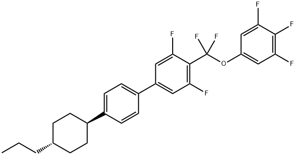 1,1'-Biphenyl, 4-[difluoro(3,4,5-trifluorophenoxy)methyl]-3,5-difluoro-4'-(trans-4-propylcyclohexyl)- Structure