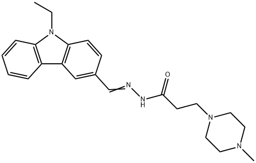 1-Piperazinepropanoic acid, 4-methyl-, 2-[(9-ethyl-9H-carbazol-3-yl)methylene]hydrazide Structure