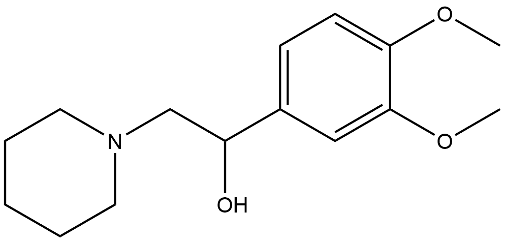 1-Piperidineethanol, α-(3,4-dimethoxyphenyl)- 구조식 이미지