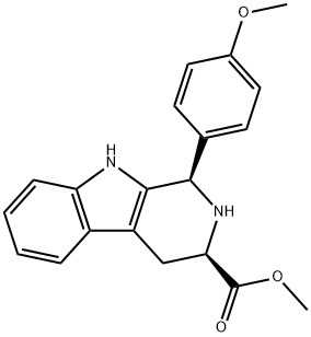 1H-Pyrido[3,4-b]indole-3-carboxylic acid, 2,3,4,9-tetrahydro-1-(4-methoxyphenyl)-, methyl ester, (1R,3R)- Structure