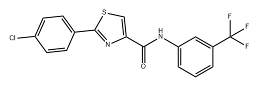 4-Thiazolecarboxamide, 2-(4-chlorophenyl)-N-[3-(trifluoromethyl)phenyl]- Structure