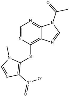 Ethanone, 1-[6-[(1-methyl-4-nitro-1H-imidazol-5-yl)thio]-9H-purin-9-yl]- Structure