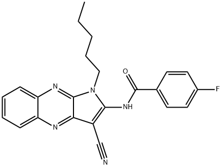 Benzamide, N-(3-cyano-1-pentyl-1H-pyrrolo[2,3-b]quinoxalin-2-yl)-4-fluoro- Structure