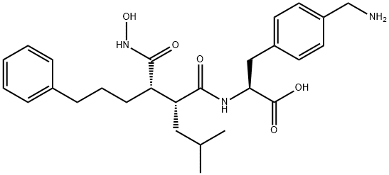 L-Phenylalanine, 4-(aminomethyl)-N-[(2R,3S)-3-[(hydroxyamino)carbonyl]-2-(2-methylpropyl)-1-oxo-6-phenylhexyl]- Structure