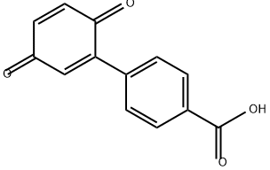 Benzoic acid, 4-(3,6-dioxo-1,4-cyclohexadien-1-yl)- Structure