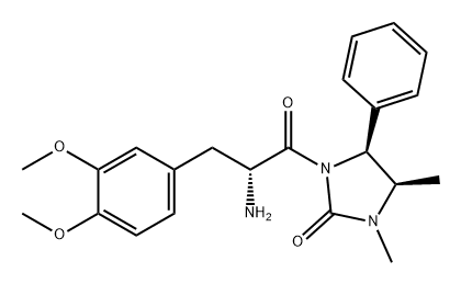 2-Imidazolidinone, 1-[(2R)-2-amino-3-(3,4-dimethoxyphenyl)-1-oxopropyl]-3,4-dimethyl-5-phenyl-, (4R,5S)- Structure