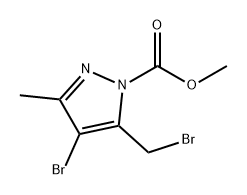 1H-Pyrazole-1-carboxylic acid, 4-bromo-5-(bromomethyl)-3-methyl-, methyl ester Structure