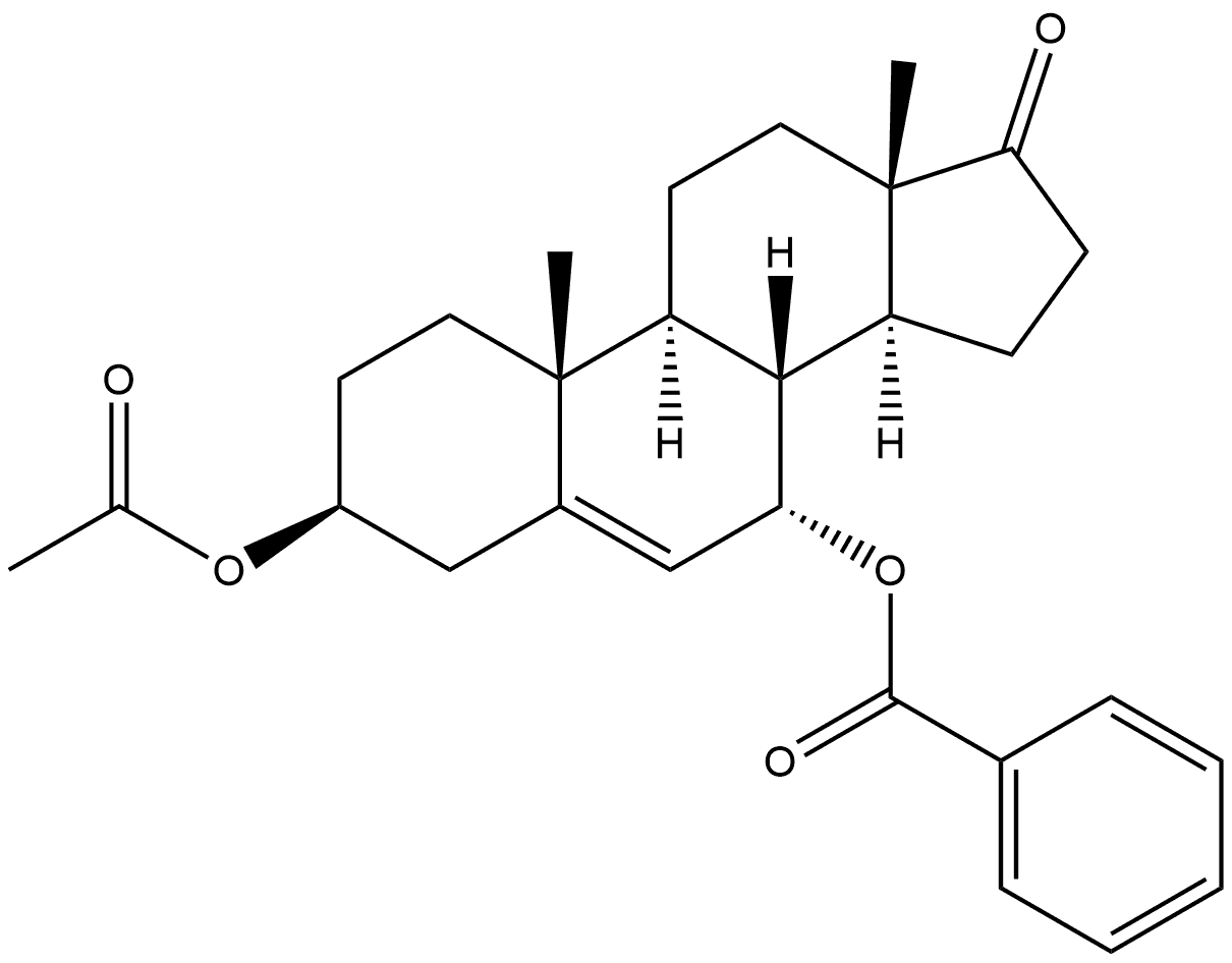 Androst-5-en-17-one, 3-(acetyloxy)-7-(benzoyloxy)-, (3β,7α)- Structure