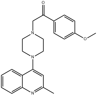 Ethanone, 1-(4-methoxyphenyl)-2-[4-(2-methyl-4-quinolinyl)-1-piperazinyl]- Structure