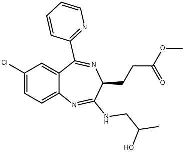 3H-1,4-Benzodiazepine-3-propanoic acid, 7-chloro-2-[(2-hydroxypropyl)amino]-5-(2-pyridinyl)-, methyl ester, (3S)- Structure