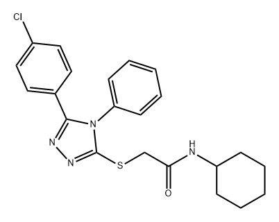 Acetamide, 2-[[5-(4-chlorophenyl)-4-phenyl-4H-1,2,4-triazol-3-yl]thio]-N-cyclohexyl- Structure