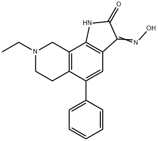 1H-Pyrrolo[3,2-h]isoquinoline-2,3-dione, 8-ethyl-6,7,8,9-tetrahydro-5-phenyl-, 3-oxime 구조식 이미지