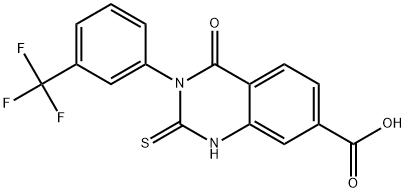 1,2,3,4-Tetrahydro-4-oxo-2-thioxo-3-[3-(trifluoromethyl)phenyl]-7-quinazolinecarboxylic acid Structure