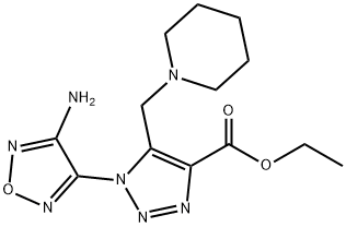 1H-?1,?2,?3-?Triazole-?4-?carboxylic acid, 1-?(4-?amino-?1,?2,?5-?oxadiazol-?3-?yl)?-?5-?(1-?piperidinylmethyl)?-?, ethyl ester Structure