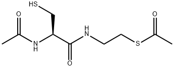 Ethanethioic acid, S-[2-[[(2R)-2-(acetylamino)-3-mercapto-1-oxopropyl]amino]ethyl] ester Structure