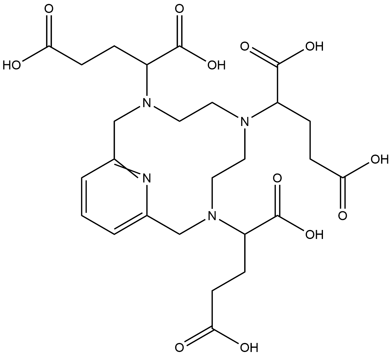 3,6,9,15-Tetraazabicyclo[9.3.1]pentadeca-1(15),11,13-triene-3,6,9-tributanoic acid, γ3,γ6,γ9-tricarboxy- Structure