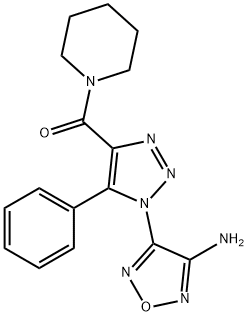 Methanone, [1-(4-amino-1,2,5-oxadiazol-3-yl)-5-phenyl-1H-1,2,3-triazol-4-yl]-1-piperidinyl- Structure