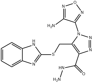 1H-1,2,3-Triazole-4-carboxylic acid, 1-(4-amino-1,2,5-oxadiazol-3-yl)-5-[(1H-benzimidazol-2-ylthio)methyl]-, hydrazide Structure