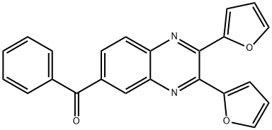 Methanone, (2,3-di-2-furanyl-6-quinoxalinyl)phenyl- Structure