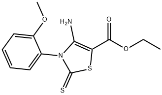 5-Thiazolecarboxylic acid, 4-amino-2,3-dihydro-3-(2-methoxyphenyl)-2-thioxo-, ethyl ester Structure