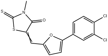 (5E)-5-[[5-(3,4-dichlorophenyl)furan-2-yl]methylidene]-3-methyl-2-sulfanylidene-1,3-thiazolidin-4-one Structure