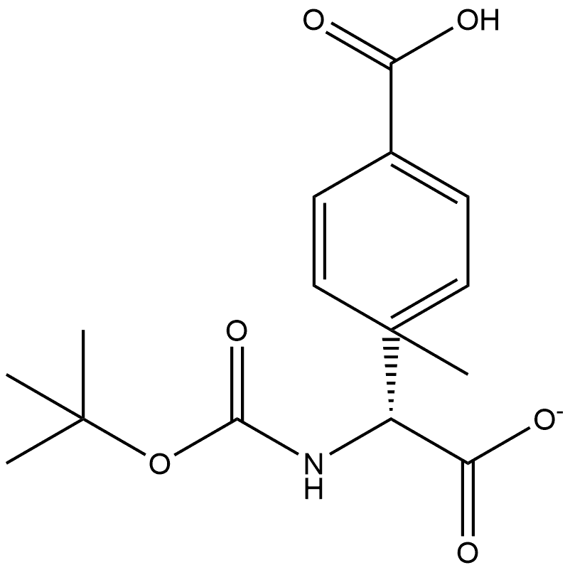 (R)-4-(1-((tert-butoxycarbonyl)amino)-2-methoxy-2-oxoethyl)benzoic acid 구조식 이미지