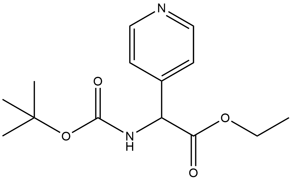 Ethyl 2-((tert-butoxycarbonyl)amino)-2-(pyridin-4-yl)acetate Structure