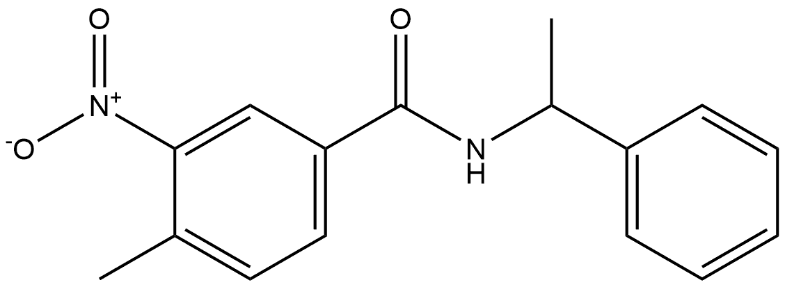 4-methyl-3-nitro-N-(1-phenylethyl)benzamide Structure