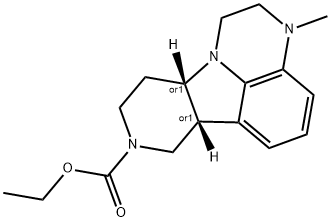 1H-Pyrido[3',4':4,5]pyrrolo[1,2,3-de]quinoxaline-8(7H)-carboxylic acid, 2,3,6b,9,10,10a-hexahydro-3-methyl-, ethyl ester, (6bR,10aS)-rel- Structure