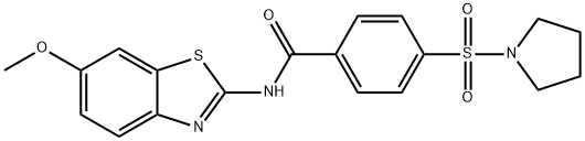 Benzamide, N-(6-methoxy-2-benzothiazolyl)-4-(1-pyrrolidinylsulfonyl)- Structure