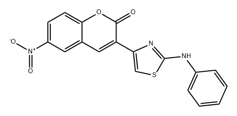 2H-1-Benzopyran-2-one, 6-nitro-3-[2-(phenylamino)-4-thiazolyl]- Structure