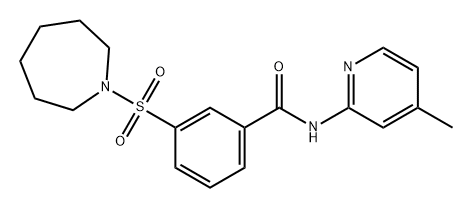 Benzamide, 3-[(hexahydro-1H-azepin-1-yl)sulfonyl]-N-(4-methyl-2-pyridinyl)- 구조식 이미지