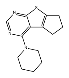 5H-Cyclopenta[4,5]thieno[2,3-d]pyrimidine, 6,7-dihydro-4-(1-piperidinyl)- Structure