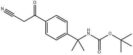 Carbamic acid, N-[1-[4-(2-cyanoacetyl)phenyl]-1-methylethyl]-, 1,1-dimethylethyl ester Structure
