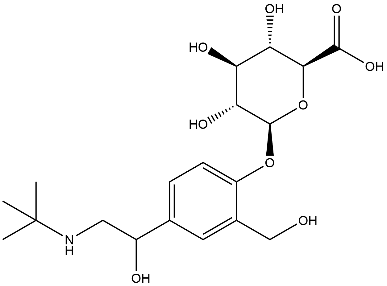 β-D-Glucopyranosiduronic acid, 4-[2-[(1,1-dimethylethyl)amino]-1-hydroxyethyl]-2-(hydroxymethyl)phenyl Structure