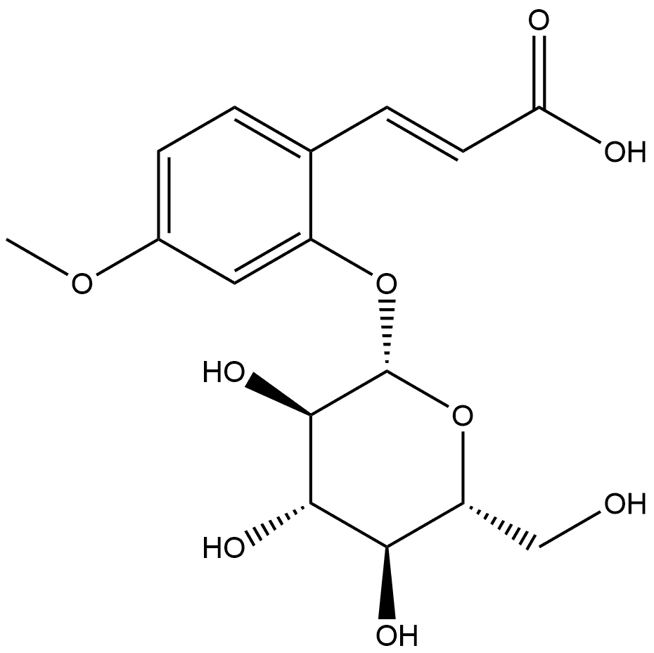 2-Propenoic acid, 3-[2-(β-D-glucopyranosyloxy)-4-methoxyphenyl]-, (2E)- Structure