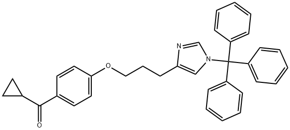 Methanone, cyclopropyl[4-[3-[1-(triphenylmethyl)-1H-imidazol-4-yl]propoxy]phenyl]- Structure