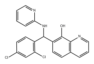 7-((2,4-Dichlorophenyl)(pyridin-2-ylamino)methyl)quinolin-8-ol Structure