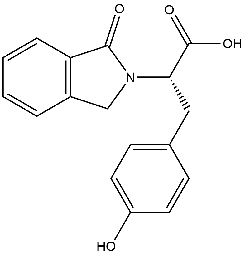 2H-Isoindole-2-acetic acid, 1,3-dihydro-α-[(4-hydroxyphenyl)methyl]-1-oxo-, (αS)- Structure